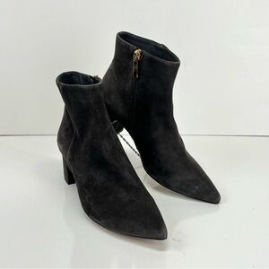 L’AGENCE Charcoal gray JEANNE suede pointed toe ankle boots size 38.5/8.5US